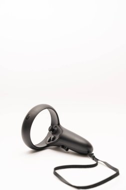 oculus rift touch controller isolated on white background. virtual reality wireless system created by Oculus VR, division of Facebook.