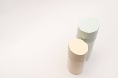 cosmetic products on a white background. Cosmetic package collection for cream, soups, foams, shampoo. skincare healthcare concept on white background.