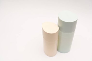 cosmetic products on a white background. Cosmetic package collection for cream, soups, foams, shampoo. skincare healthcare concept on white background.