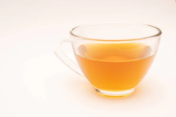 Glass Cup Hot Ginger Tea Isolated White Background — Stock Photo, Image