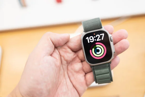 Nuevo Apple Watch Ultra Nuevas Características Con Seguimiento Aptitud Capacidades — Foto de Stock