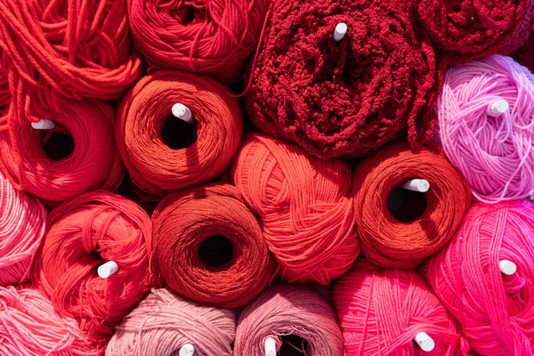 Balls Wool Various Colors Close View Wool Knitting Balls Different — ストック写真