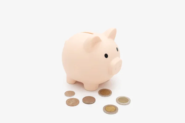 Münze Sparschwein Stecken Haushalt Planen Investitionsstrategie Geld Sparen Sparschweine Sparen — Stockfoto