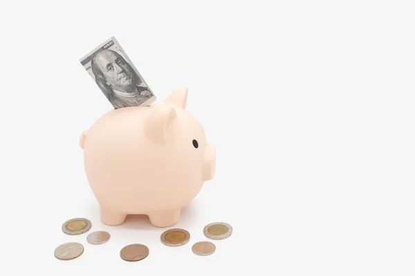 Sätta Mynt Spargris Bank Planera Budget Investeringsstrategi Spara Pengar Sparande — Stockfoto