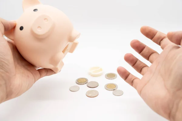 Gibt Kaum Ersparnisse Gibt Ein Problem Damit Geld Einzusammeln Sparschweine — Stockfoto