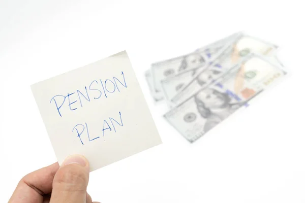 Nota Papel Com Texto Escrito Plano Pensão Conceito Investimentos Cônjuges — Fotografia de Stock