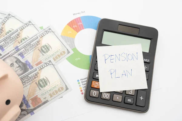 Paper Note Text Written Pension Plan Investments Concept Elderly Spouses — Stock Photo, Image