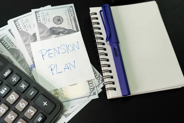 Papiernotiz Mit Text Geschrieben Pension Plan Investitionskonzept Rentenversicherung Rentenkonzept Rentenberechnungskonzept — Stockfoto