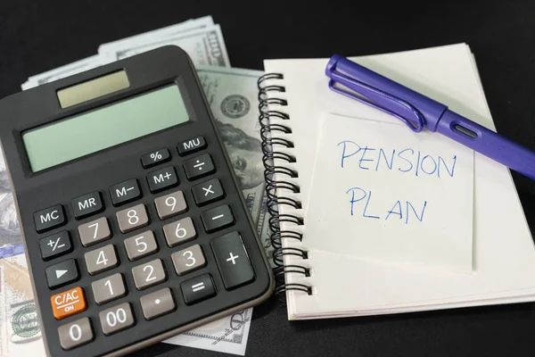 Paper Note Text Written Pension Plan Investments Concept Pension Plan — Stock Photo, Image