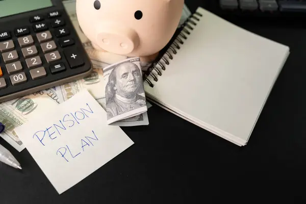 Papiernotiz Mit Text Geschrieben Pension Plan Investitionskonzept Rentenversicherung Rentenkonzept Rentenberechnungskonzept — Stockfoto