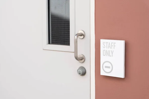 Staff Only Room. Staff only signs. staff only door signs outside. Staff only restricted area sign on the wall
