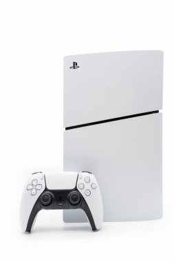 New Playstation 5 slim models with Clipping Path. clipart