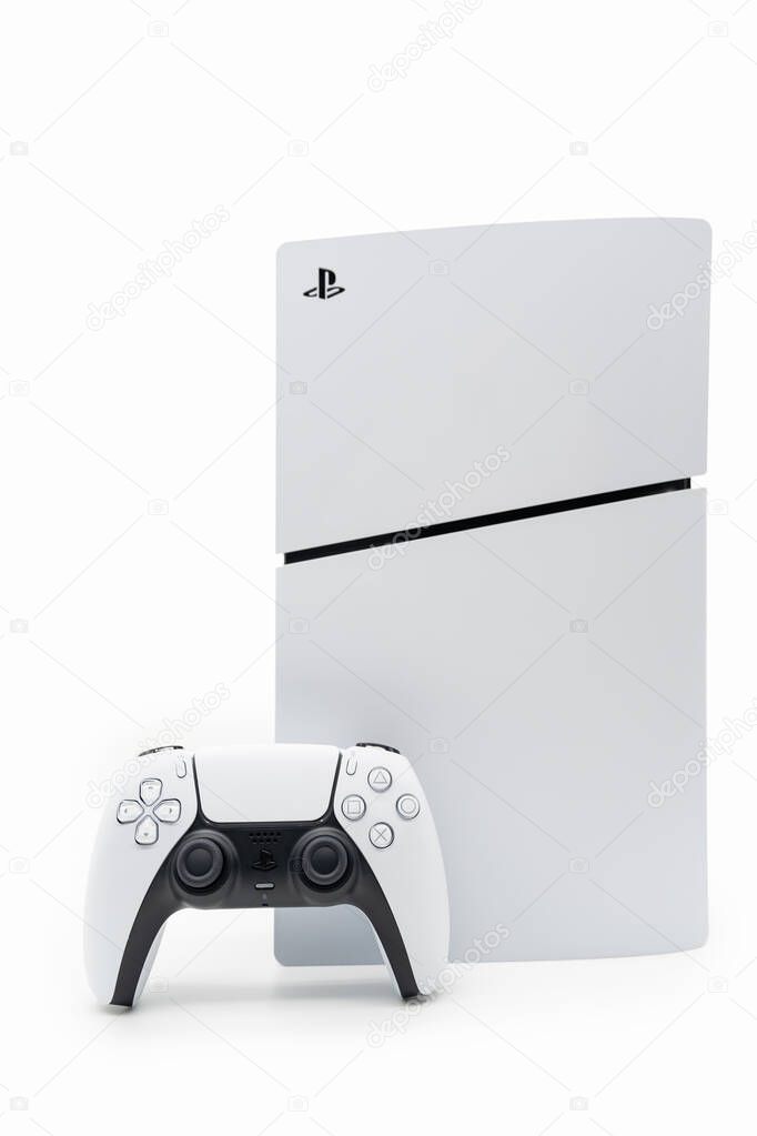 New Playstation 5 slim models with Clipping Path.