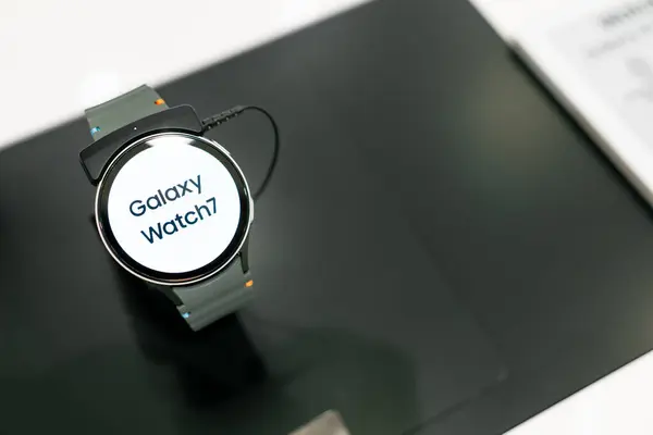 stock image Bangkok Thailand JULY 11 2024: the New Samsung Galaxy Watch7. Demo for customer in the shop