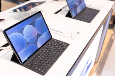 Bangkok Tayland nov 7 2024 Samsung Galaxy Tab S9 ultra 5G. Demo tanıtım tanıtımı mağazada. Modern cep telefonu teknolojisi kavramı