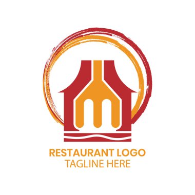 Restoran logosu, logo tasarımı restoran ya da restoranın çatal ve pasta imajı.