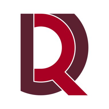 Yaratıcı monogram ilk harf DR veya ARGE logosu. Herhangi bir marka logosu için uygun. şirket logosu tasarımı