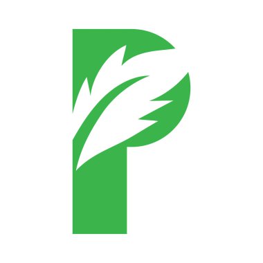 İlk harf P yaprağı logo tasarım vektör elementi. İşletme ve marka logosu için iyi