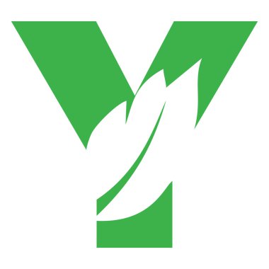 İlk harf Y yapraklı monogram logo tasarım vektörü