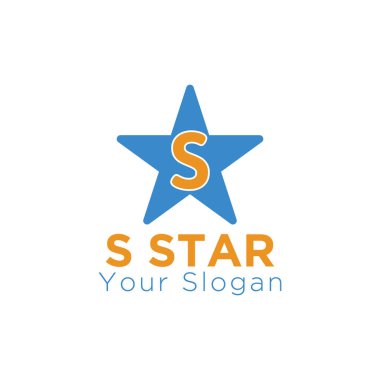 S harfi ve yıldız logosu konsepti. Şirketiniz için yaratıcı monogram logosu. S harfi logo tasarım şablonu