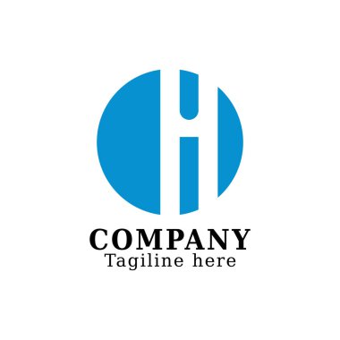 H harfi logo tasarımı. H harfi mavi çemberin içinde. İş logosu ve şirket kimliği için iyi