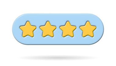 3d rating stars for application design. Rating stars. 3d realistic designs.