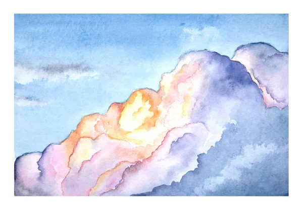 Акварельные Облака Закат — стоковый вектор
