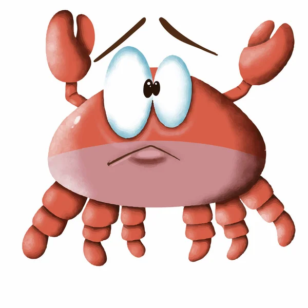 Illustration Vector Graphic Funny Crab — Stock Vector