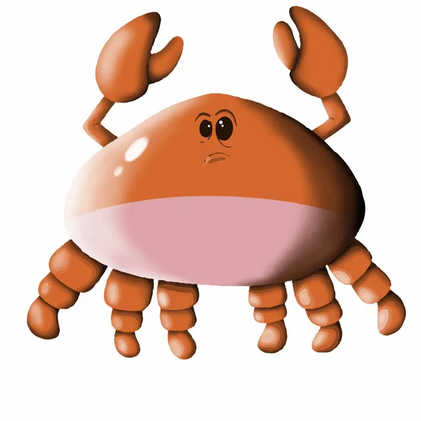 Illustration Vector Graphic Unhappy Crab — Stock Vector