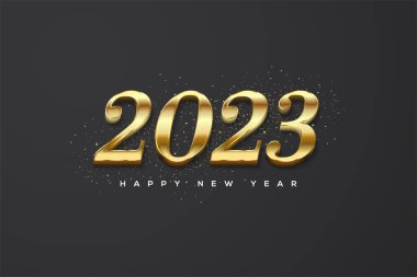 2023 happy new year with classic gold numbers