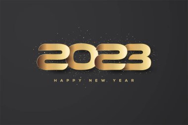 new year 2023 with paper cut gold numbers