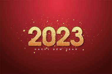 2022 Happy new year gold with luxury glitter