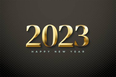 2023 happy new year classic gold metallic