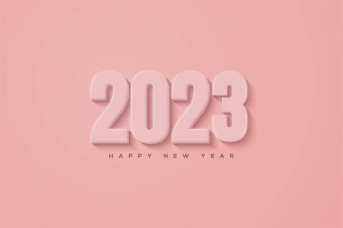 Happy new year with pink color background