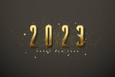 2023 happy new year for greetings with luxury gold numbers