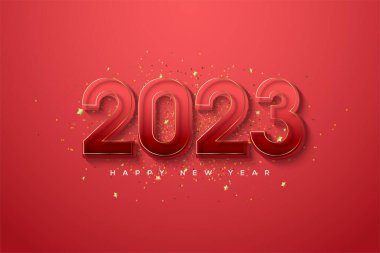 Happy new year 2023 with red theme