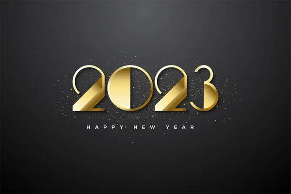 2022 Happy New Year Unique Gold Numbers — Stock Vector