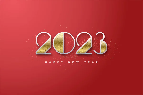 2022 Happy New Year Glitter Numbers — Image vectorielle