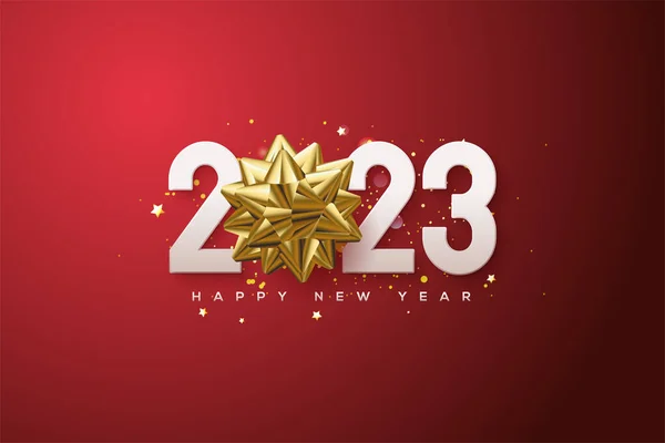 stock vector 2022 happy new year with white numbers and luxury gold ribbon