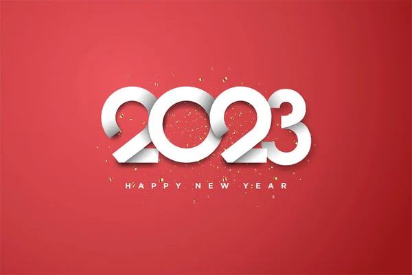 2023 Happy New Year Unique Cut Numbers —  Vetores de Stock