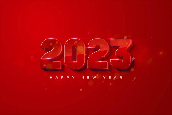 Happy New Year 2023 Bold Red Color — Image vectorielle