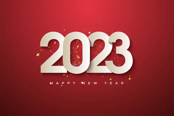 New Year 2023 Paper Cut Illustration — Stock Vector