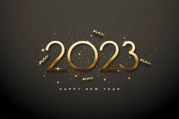Happy New Year 2023 Luxury Gold — Stockvektor