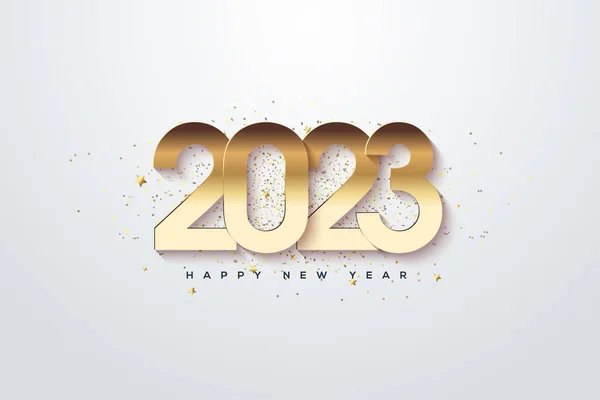 New Year 2023 Luxurious Golden Numbers — Stockvektor