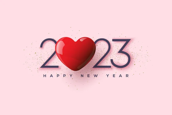 2023 Happy New Year Balloon Love — Vetor de Stock