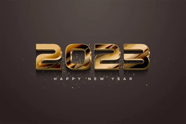 Happy New Year Elegant Gold Paint Numbers — Image vectorielle