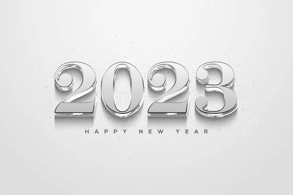 Simple Modern Happy New Year 2023 Prominent Numbers — Stockvektor