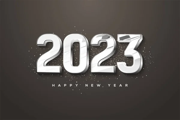 Happy New Year 2023 Rock Themed Numbers — 스톡 벡터