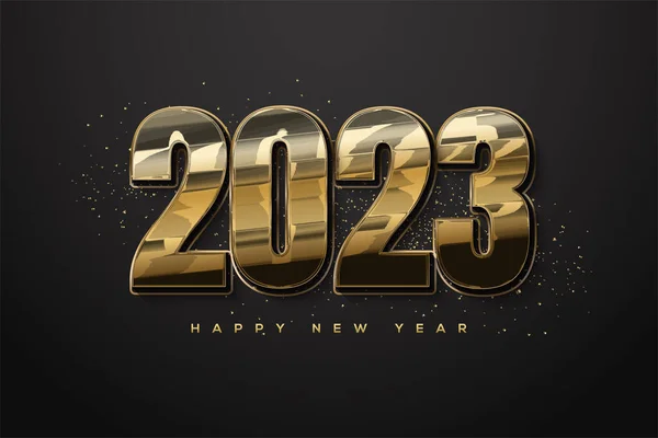 Stock vector Modern gold metallic color for happy new year 2023