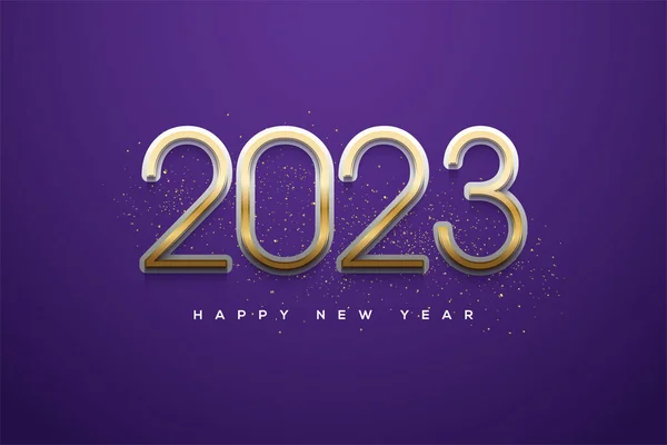 stock vector Happy new year 2023 with fancy thin numbers